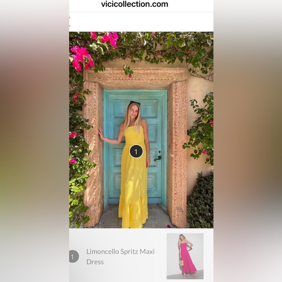 Vici limoncello spritz pink maxi dress NEW size medium Re $80+w/t - Picture 3 of 14